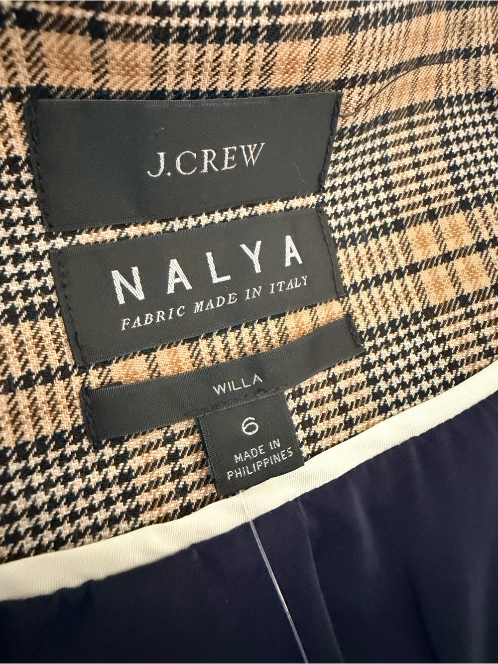 J. CREW Nalya Willa blazer in Italian drapey plaid wool blend Size 6 - Picture 17 of 17